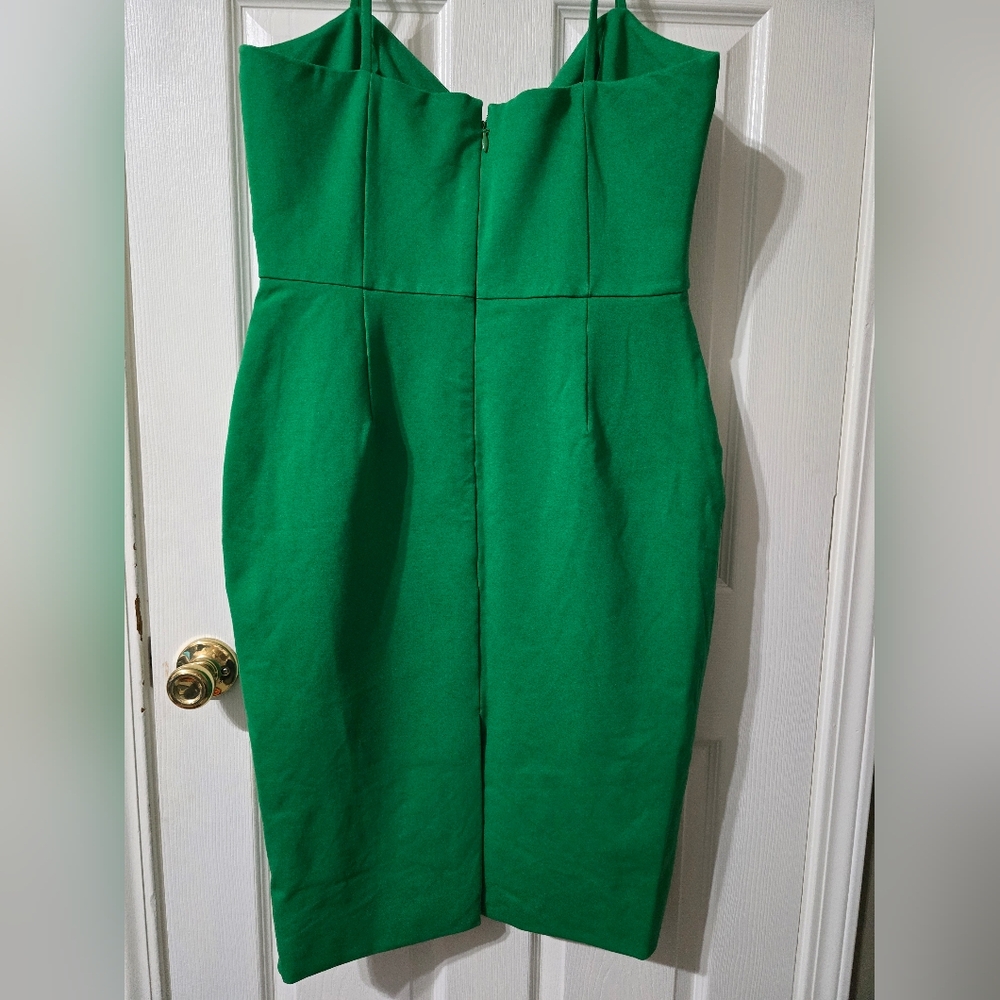 Lavish Alice Origami Ponte Midi Dress in Spring Green, Sweetheart Neckline, EUC! - Picture 8 of 16